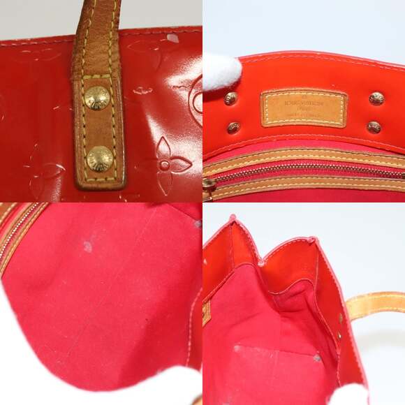LOUIS VUITTON Monogram Vernis Reade PM Hand Bag Red Rouge M91088 - Picture 11 of 12